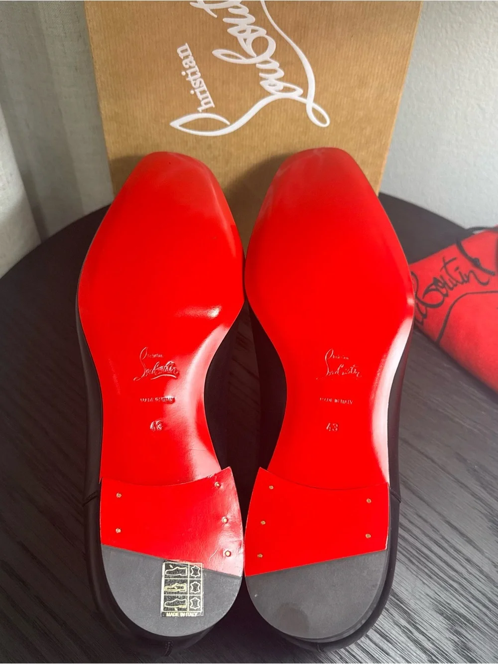 Christian Louboutin Greggo Lace-Up Dress Shoes Leather Black 43